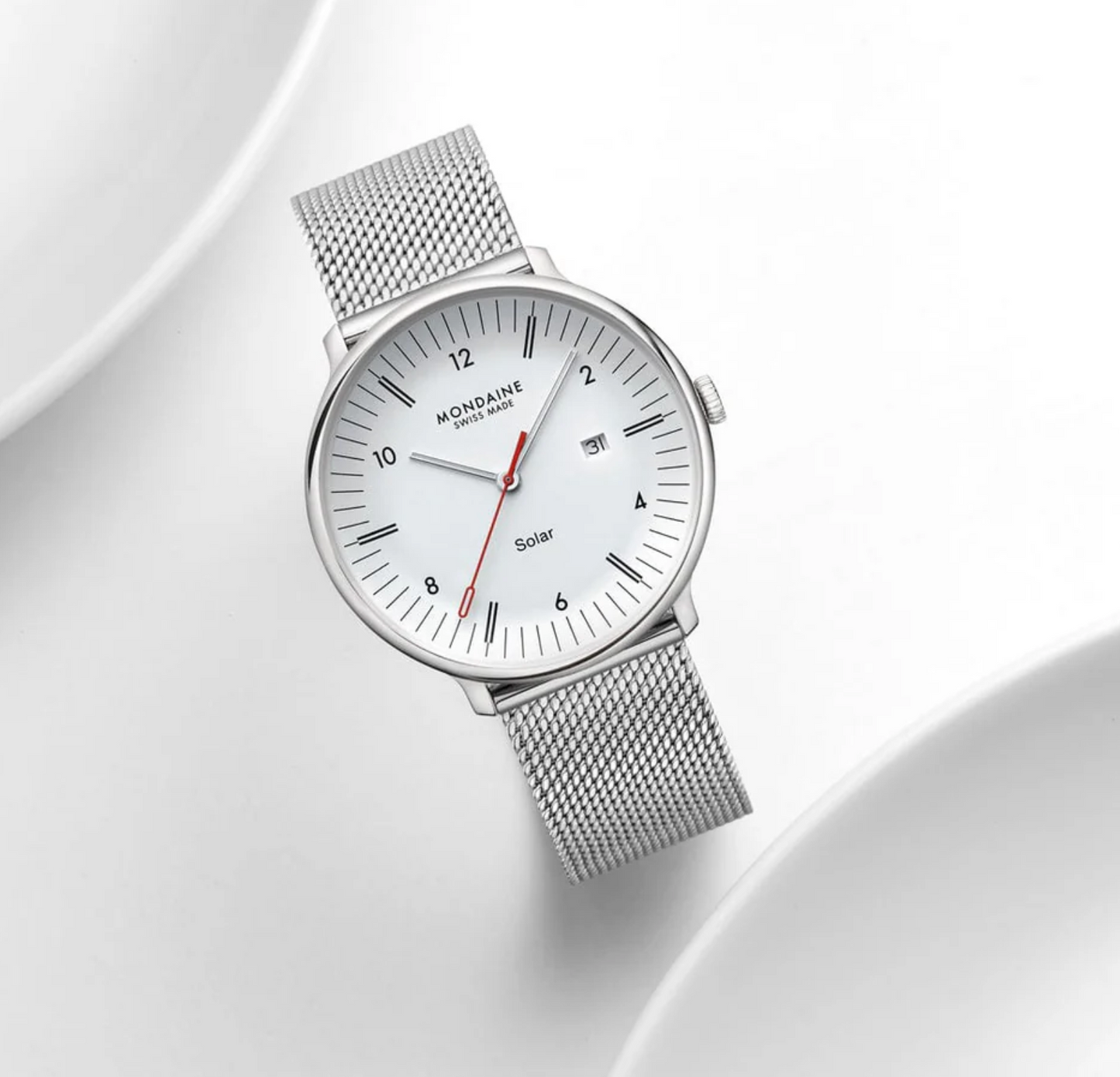 Mondaine Solar MLE.41910.SM Double Sapphire Glass Milanese 41mm Swiss Made Watch