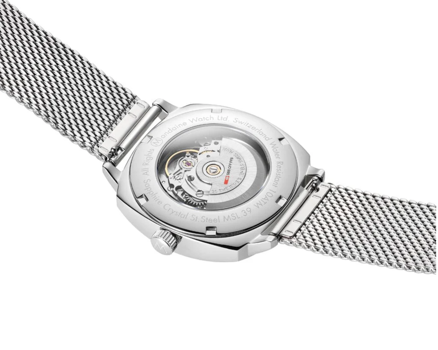 Share Mondaine MSL.3961B.SM Mens Swiss Watch Cushion Automatic 39mm Sapphire Crystal