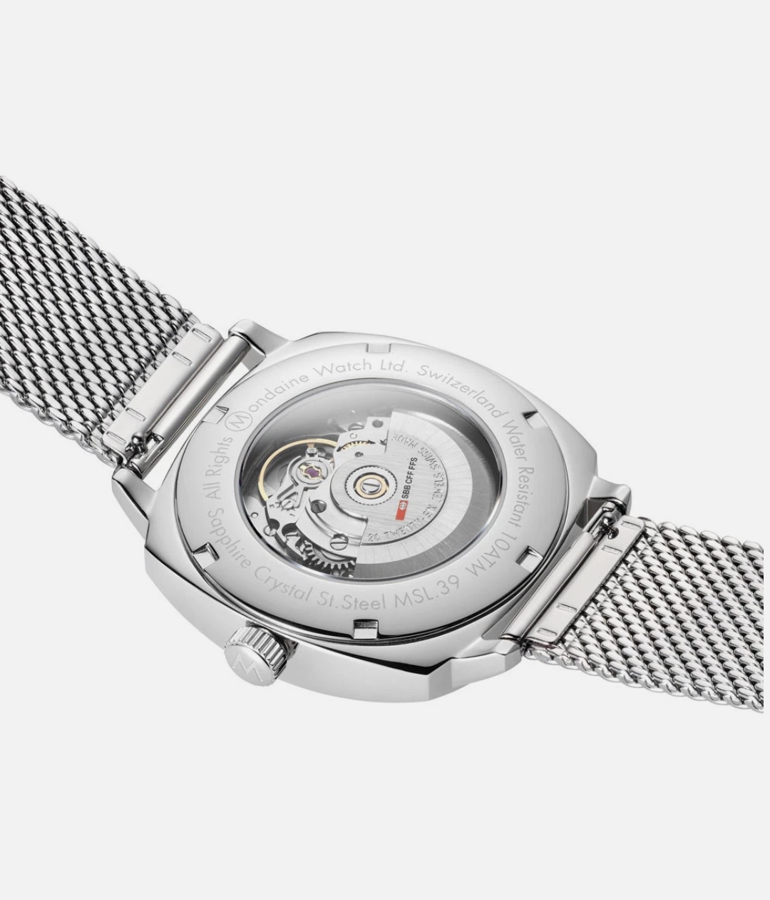 Share Mondaine MSL.3961B.SM Mens Swiss Watch Cushion Automatic 39mm Sapphire Crystal