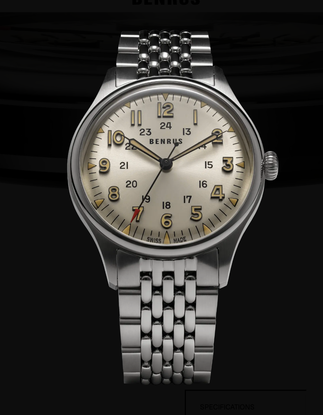BENRUS Swiss Automatic 3061 BOR Men's Watch ETA 2892 Beads of Rice Bracelet