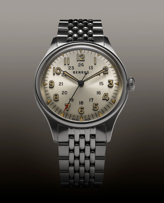 BENRUS Swiss Automatic 3061 BOR Men's Watch ETA 2892 Beads of Rice Bracelet