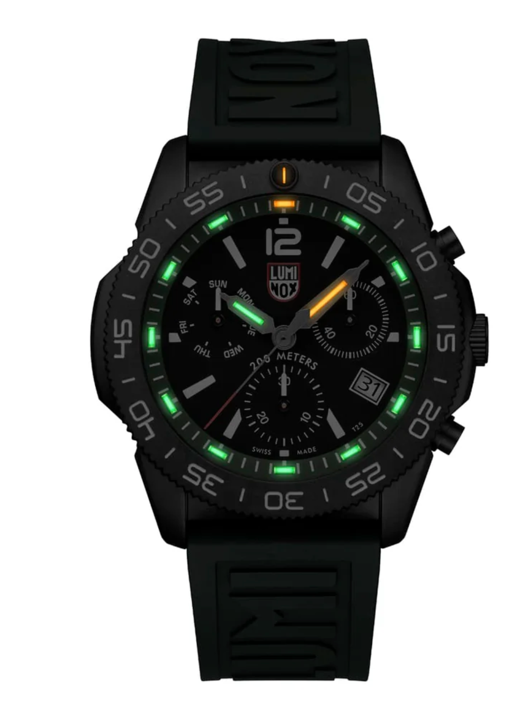Luminox Pacific Diver Chronograph 44mm Forest Green Swiss Watch XS.3147