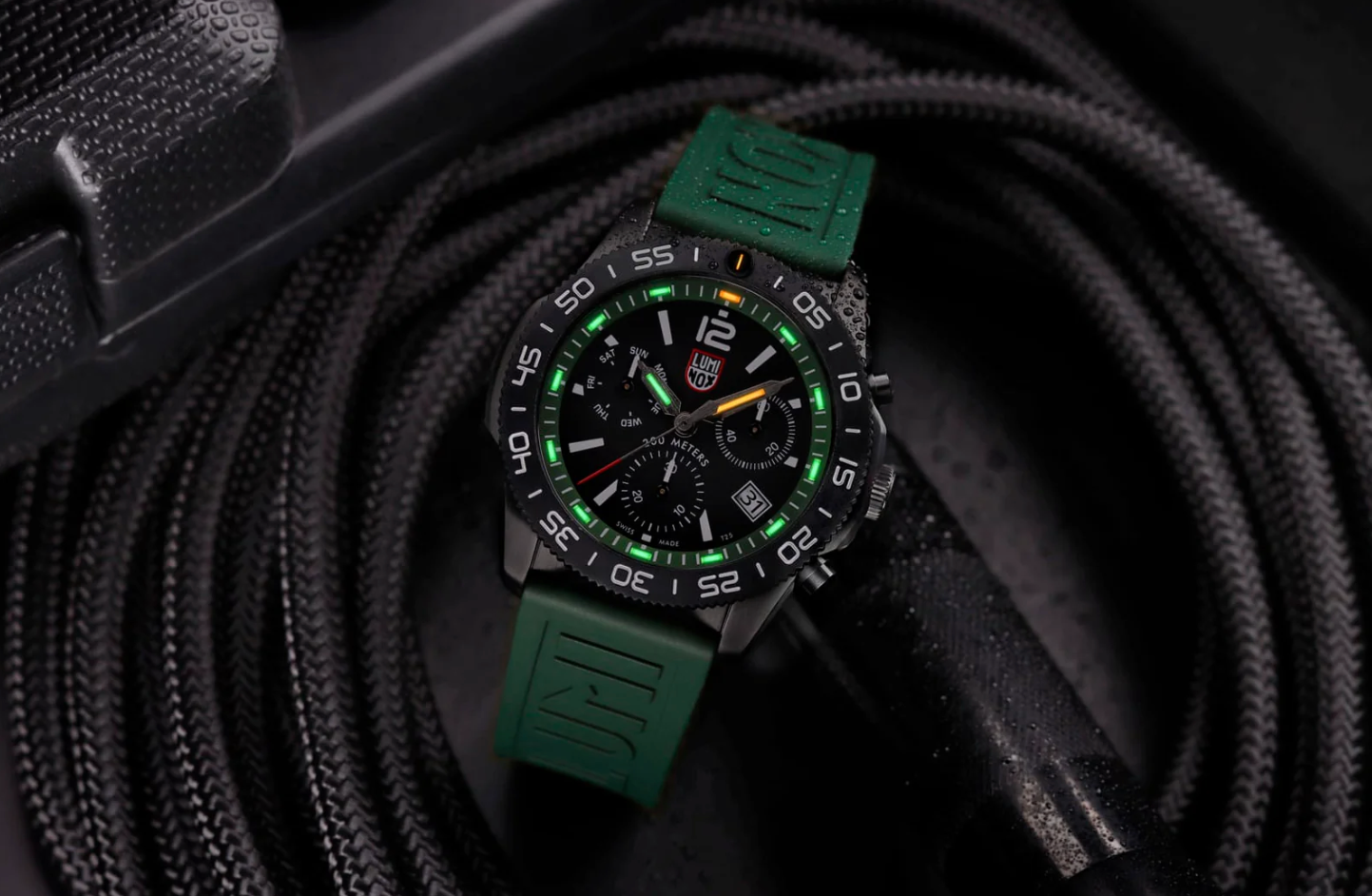 Luminox Pacific Diver Chronograph 44mm Forest Green Swiss Watch XS.3147