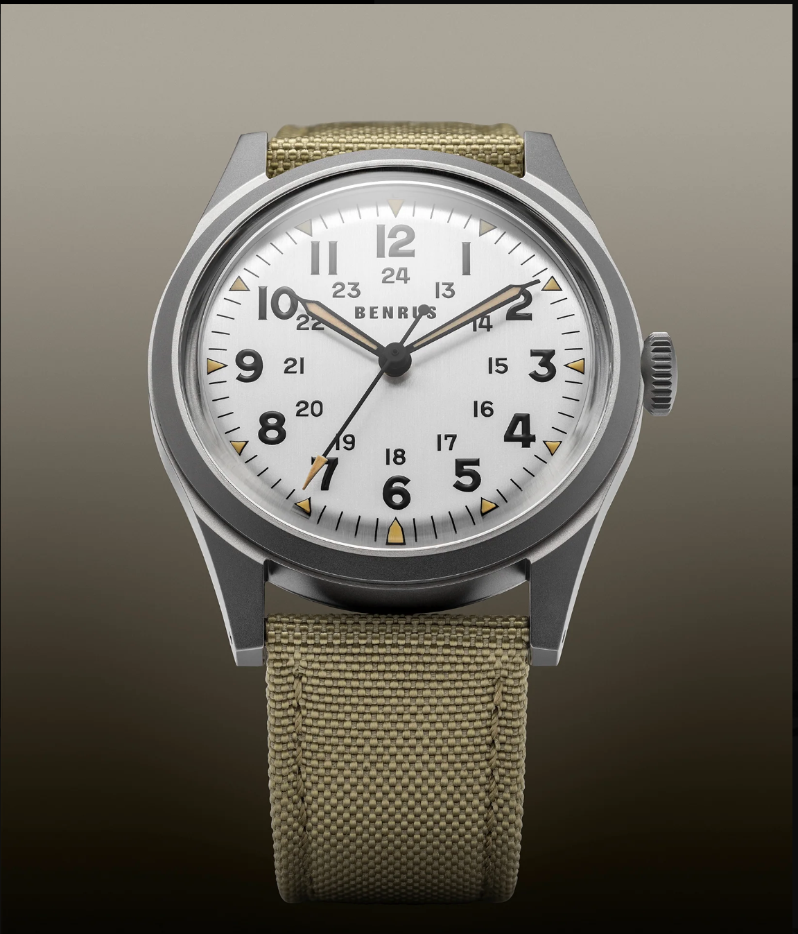 Benrus DTU White Dial Swiss Automatic Field Watch 38mm Sapphire Crystal ETA 2892