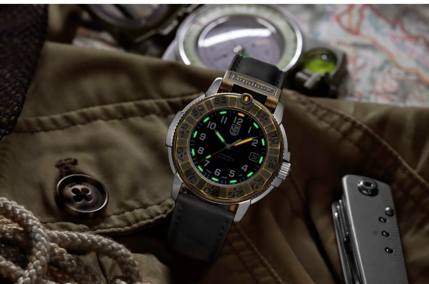 Luminox XL.1301 Military Style Watch Swiss Made Quartz Sapphire 200M Black
