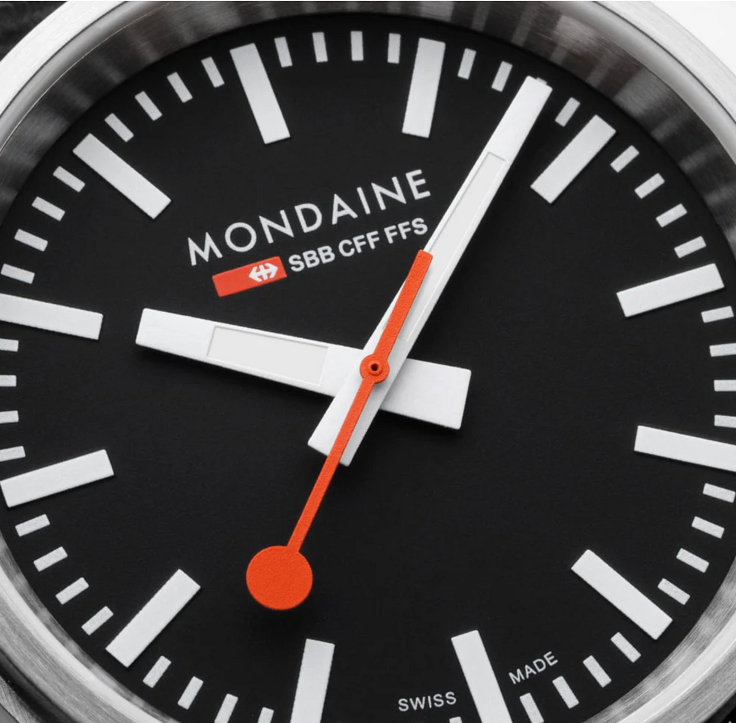 Mondaine Stop2Go Swiss Made 41mm Black Dial Sapphire Watch MST.41020.LBV.2SE