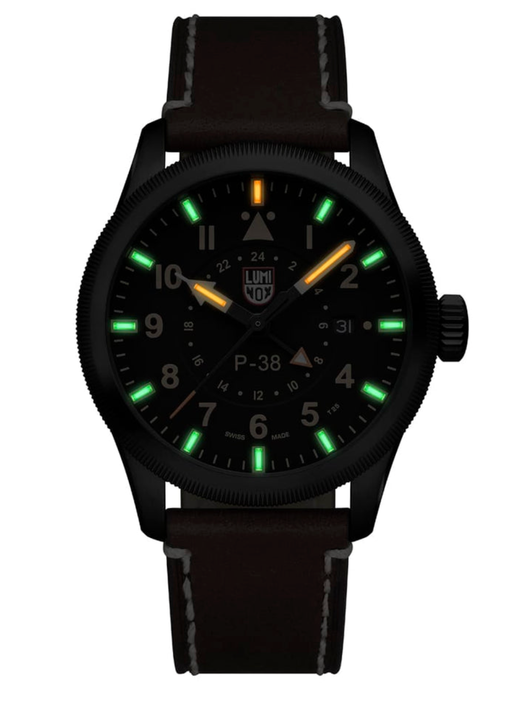 Luminox P-38 Lightning Sandstorm GMT Swiss Made Pilot Watch 42mm XA.9526