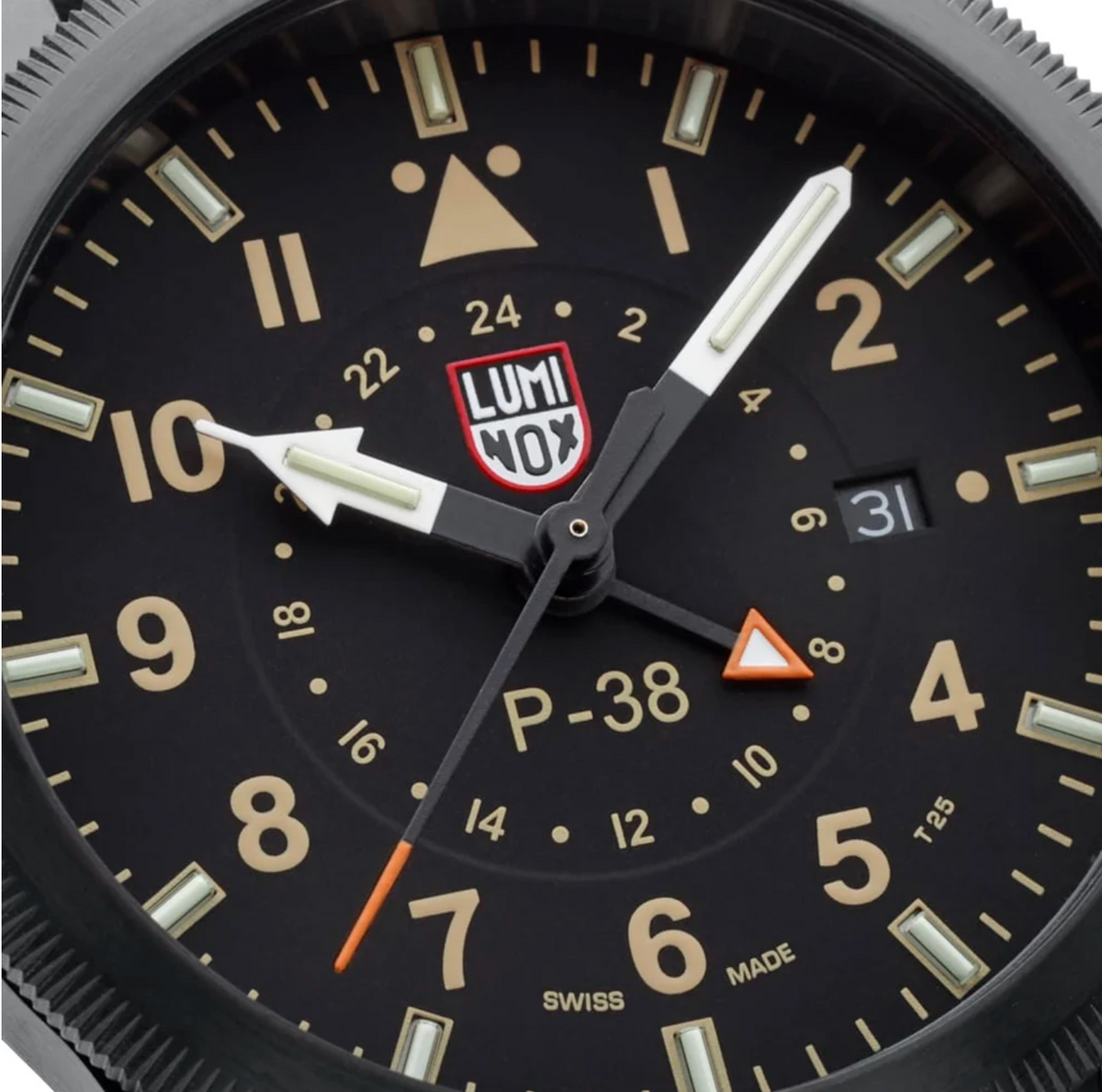 Luminox P-38 Lightning Sandstorm GMT Swiss Made Pilot Watch 42mm XA.9526