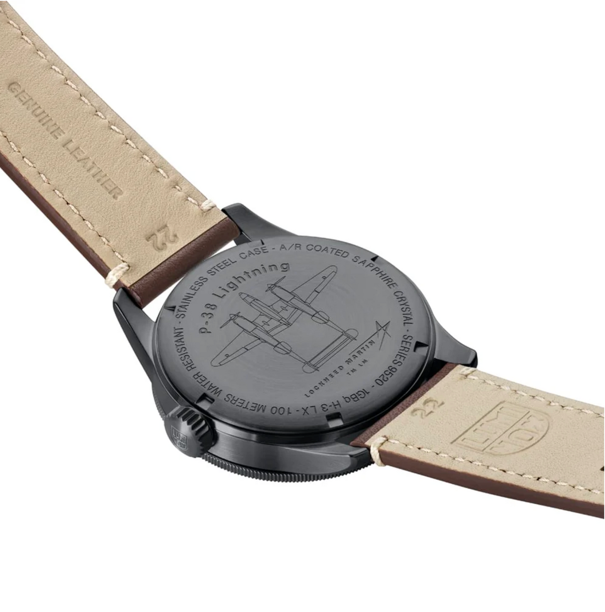 Luminox P-38 Lightning Sandstorm GMT Swiss Made Pilot Watch 42mm XA.9526