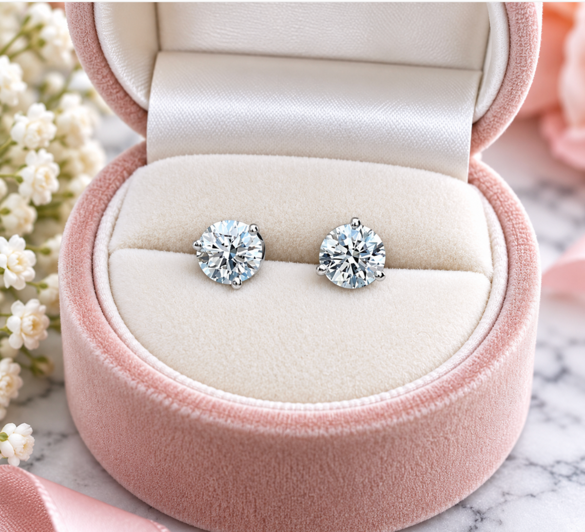 2.00 Ct Round Cut Certified VS1/E Lab Grown Diamond Martini Set Stud Earrings 14K White Gold 7mm Screw Back