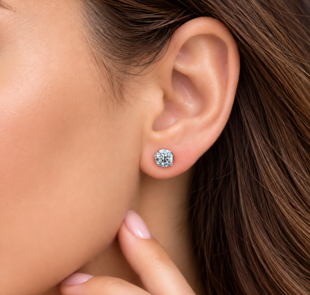 2.00 Ct Round Cut Certified VS1/E Lab Grown Diamond Martini Set Stud Earrings 14K White Gold 7mm Screw Back