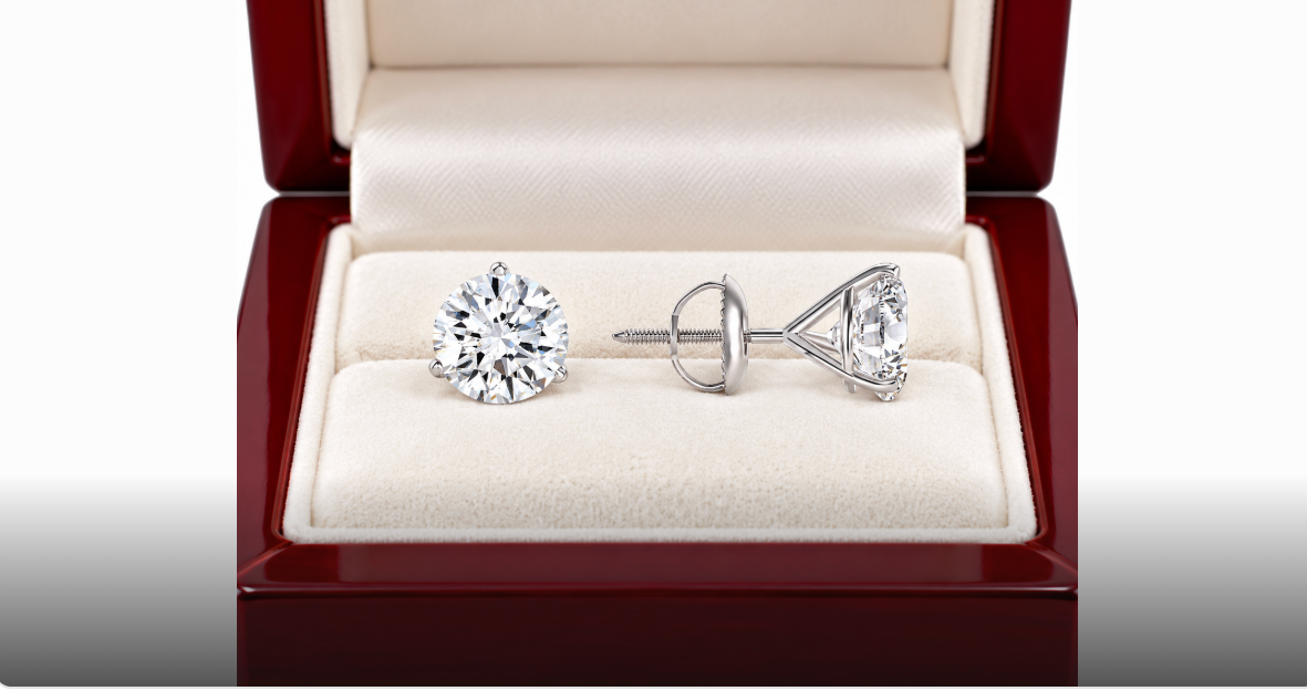 2.00 Ct Round Cut Certified VS1/E Lab Grown Diamond Martini Set Stud Earrings 14K White Gold 7mm Screw Back