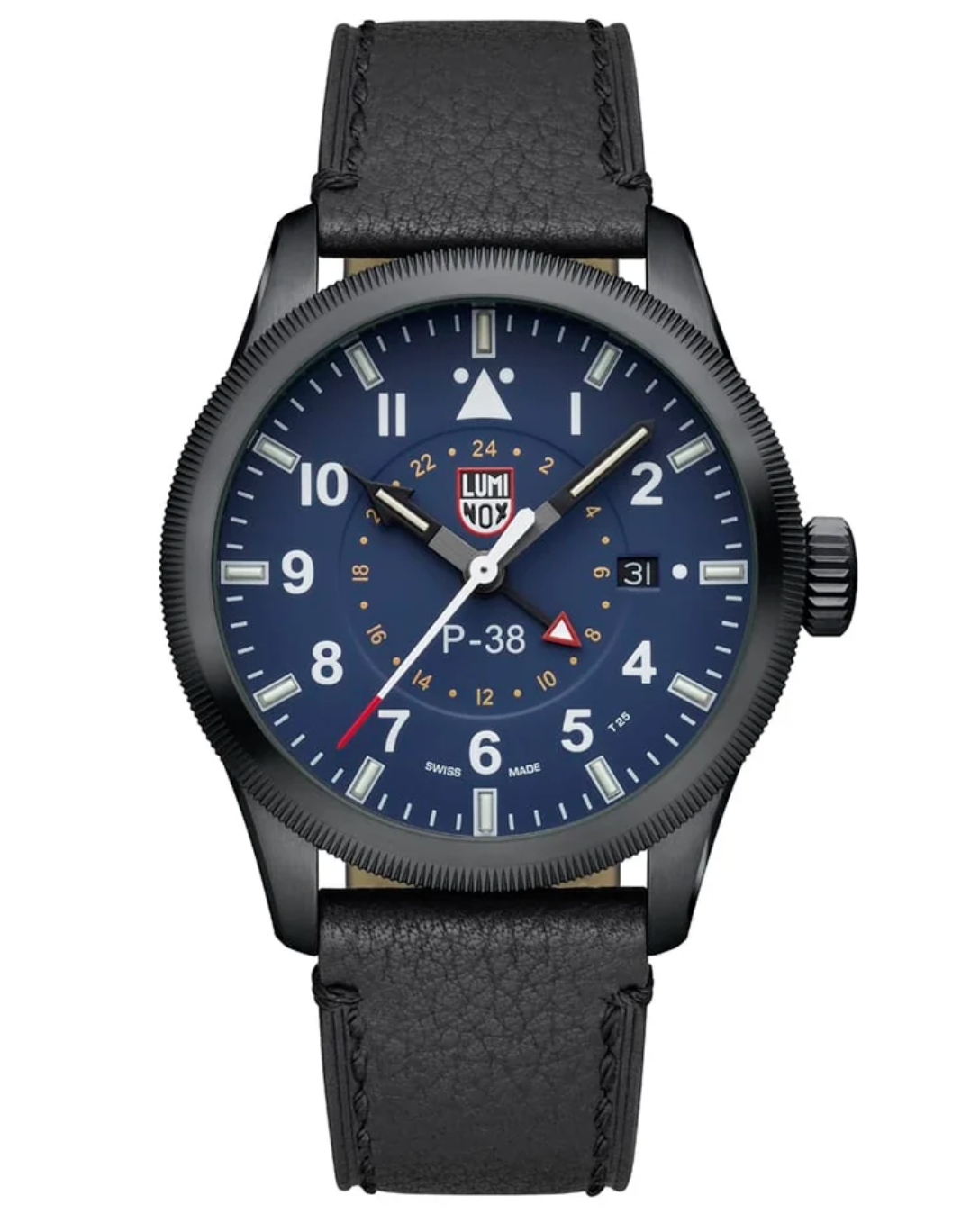 Luminox P-38 Lightning GMT Open Skies Blue Swiss Pilot Men's Watch 42mm XA.9523