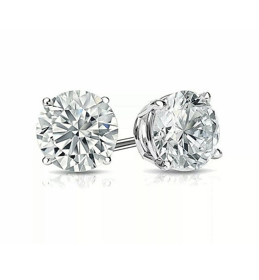 1.00 Carat Stud Earrings Round Stud Earrings 14K White Gold 6mm Gift Stud Value 395