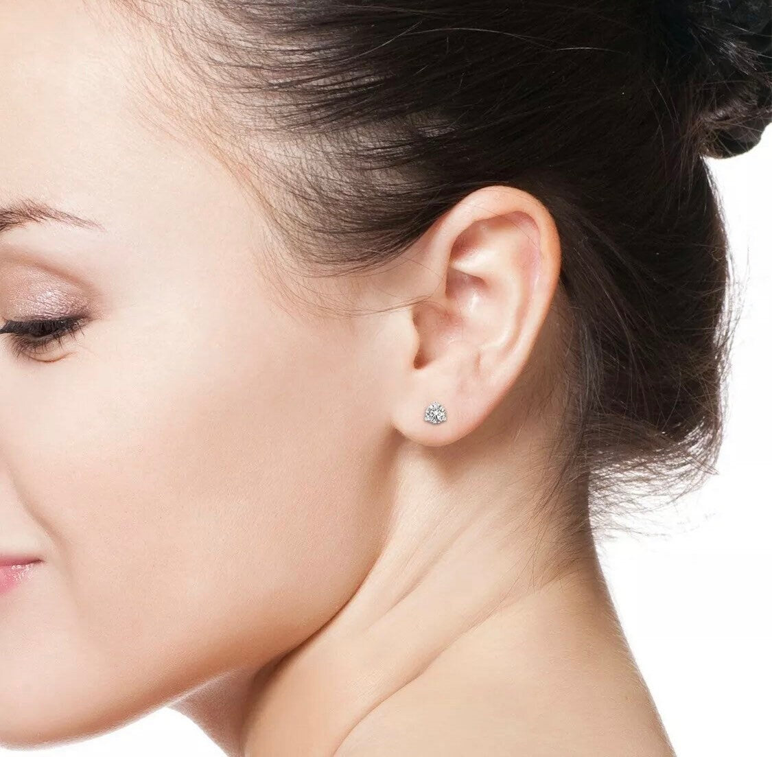 2.10 Ct Brilliant Round Cut Diamond14k White Gold Solitaire Stud Earrings Retail Value of 595