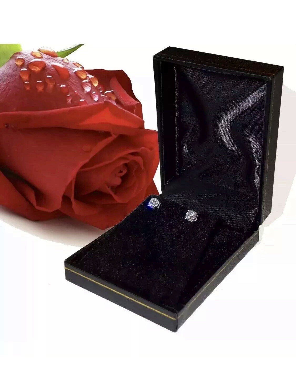 2.10 Ct Brilliant Round Cut Diamond14k White Gold Solitaire Stud Earrings Retail Value of 595