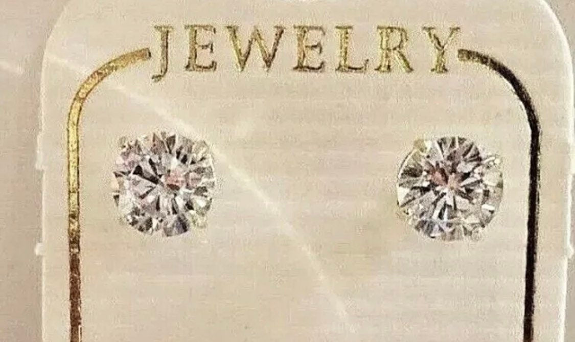 4 Carat 10K Solid Yellow Gold Stud Earrings Round Flawless D Color Value 695.00