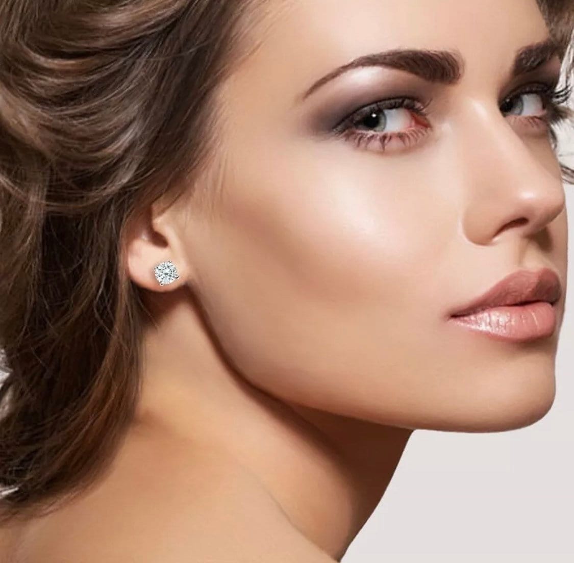 6.00 Ct.s Brilliant Round Cut VVS1/D Stud Earrings 14k White Gold 9mm Push Back Value 495.00