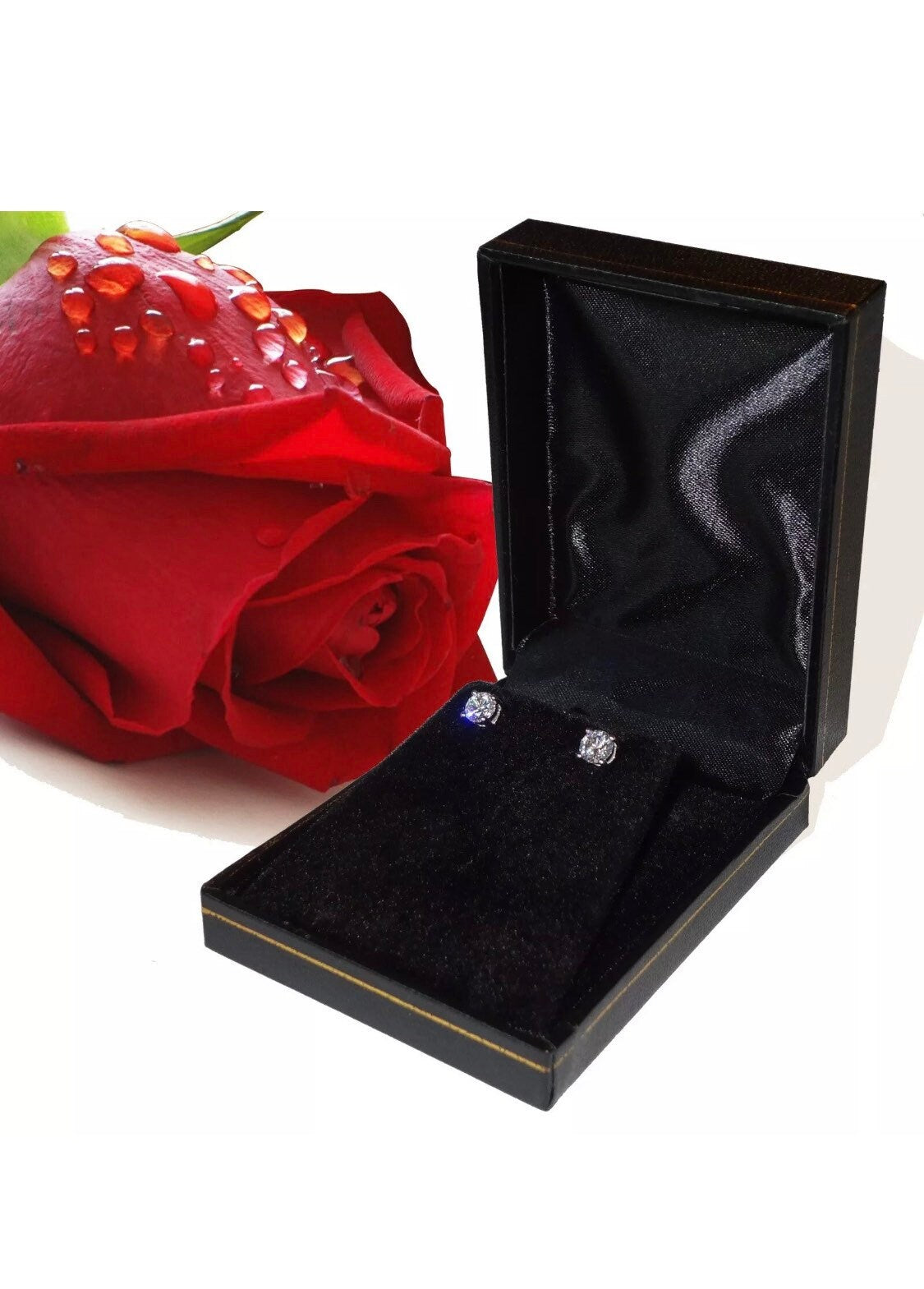 6.00 Ct.s Brilliant Round Cut VVS1/D Stud Earrings 14k White Gold 9mm Push Back Value 495.00