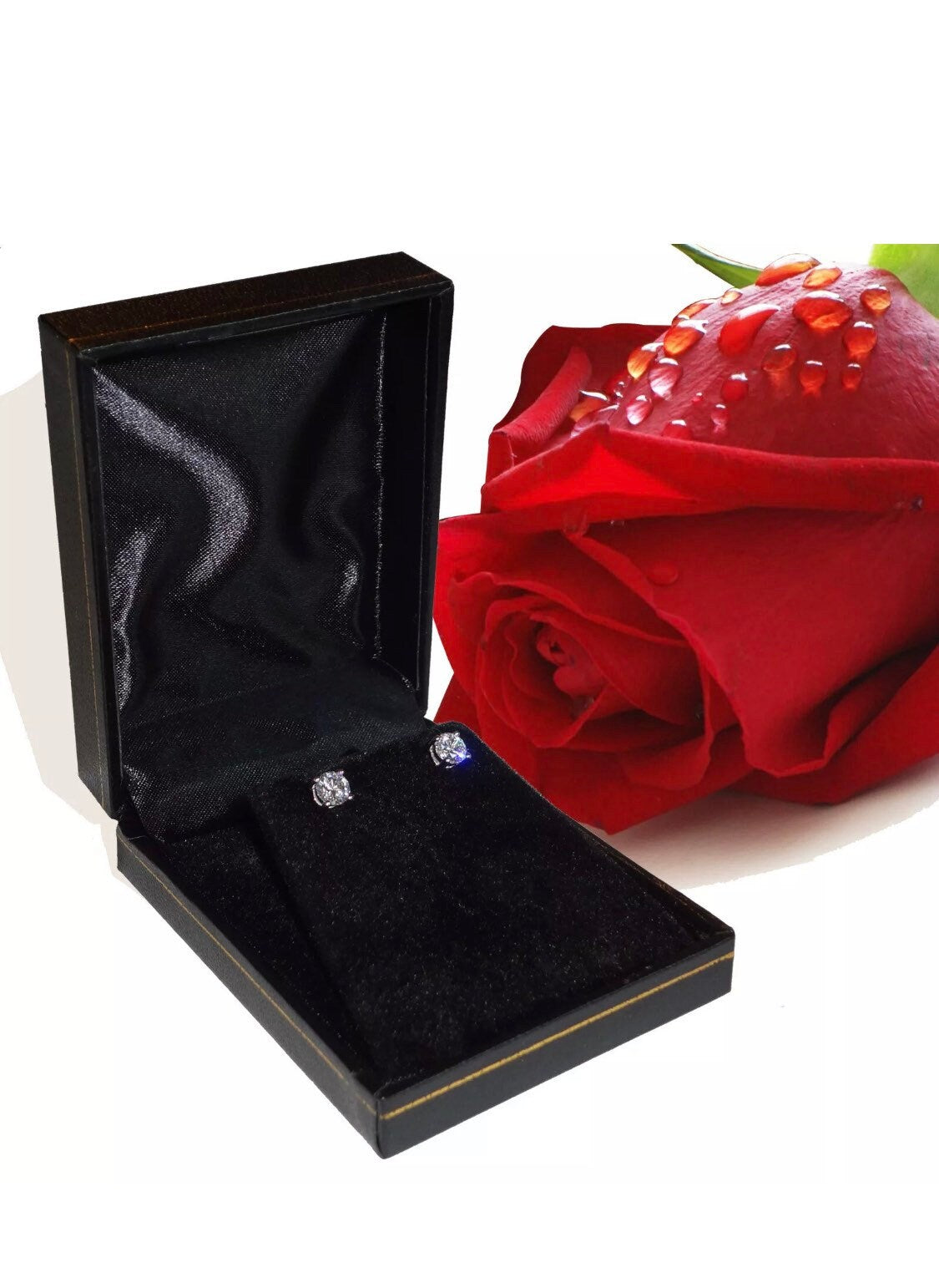 2.50 Carat Round VVS1 Diamond Stud Earrings 14K White Gold Basket Setting Screw Back 7mm Gift Stud Value 395.00