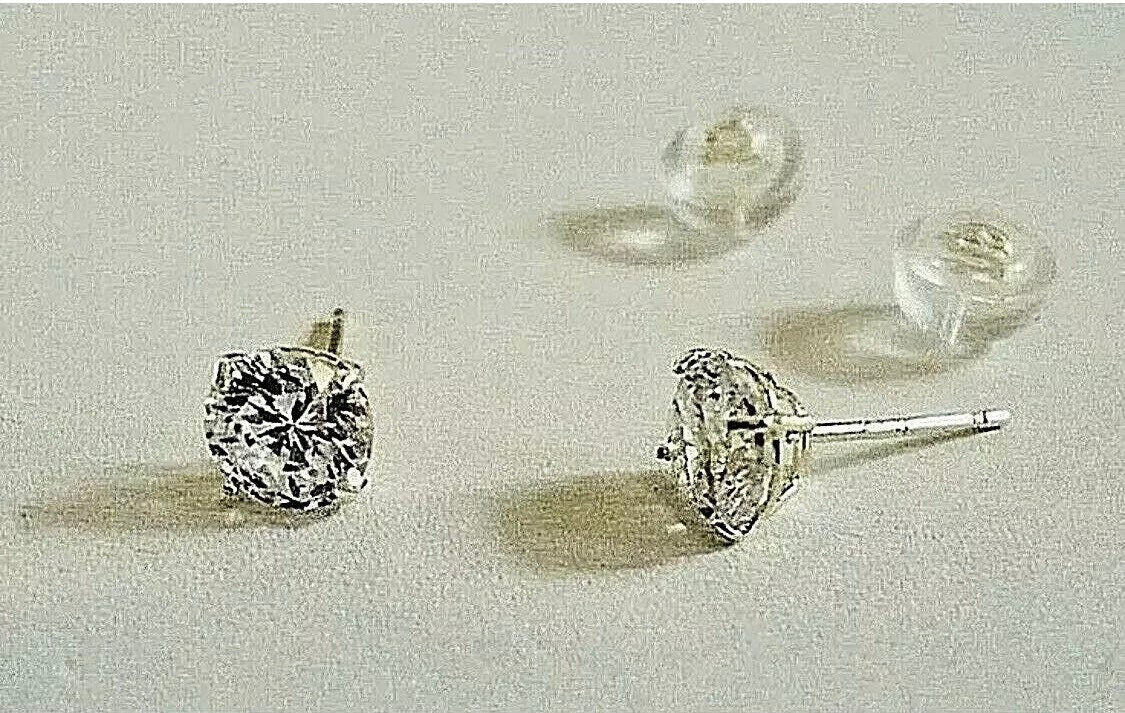 4 Carat 10K Solid Yellow Gold Stud Earrings Round Flawless D Color Value 695.00