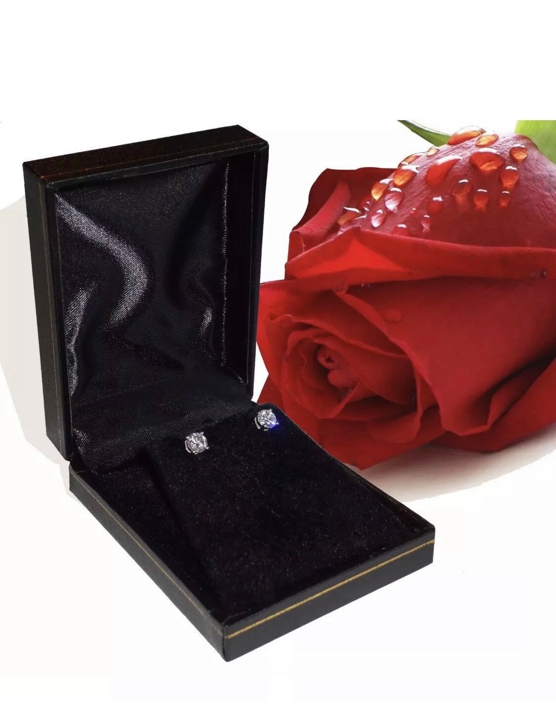 3.00 CT Round Cut VVS1/ D Solitaire Screw Back Stud Earrings 14K White Gold 7mm Retail Value 395.00