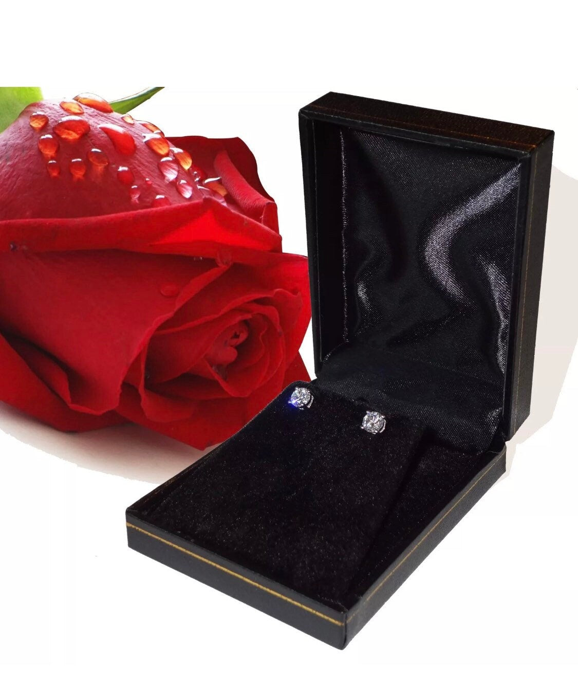 2.00 Ct Round Cut VVS1/D Solitaire Screw Back Stud Earrings 14K White Gold 7mm Retail 395.00