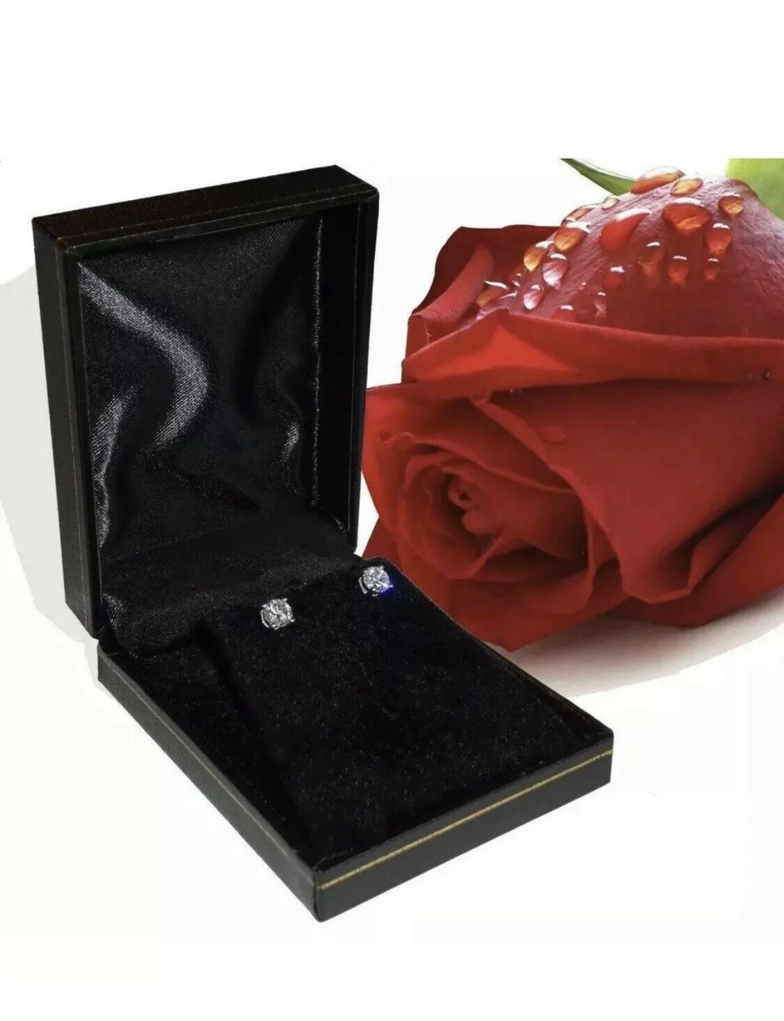 2.00 Carat VVS1/D Oval Shape Stud Earrings 14K White Gold 7mm Gift Stud Value 395