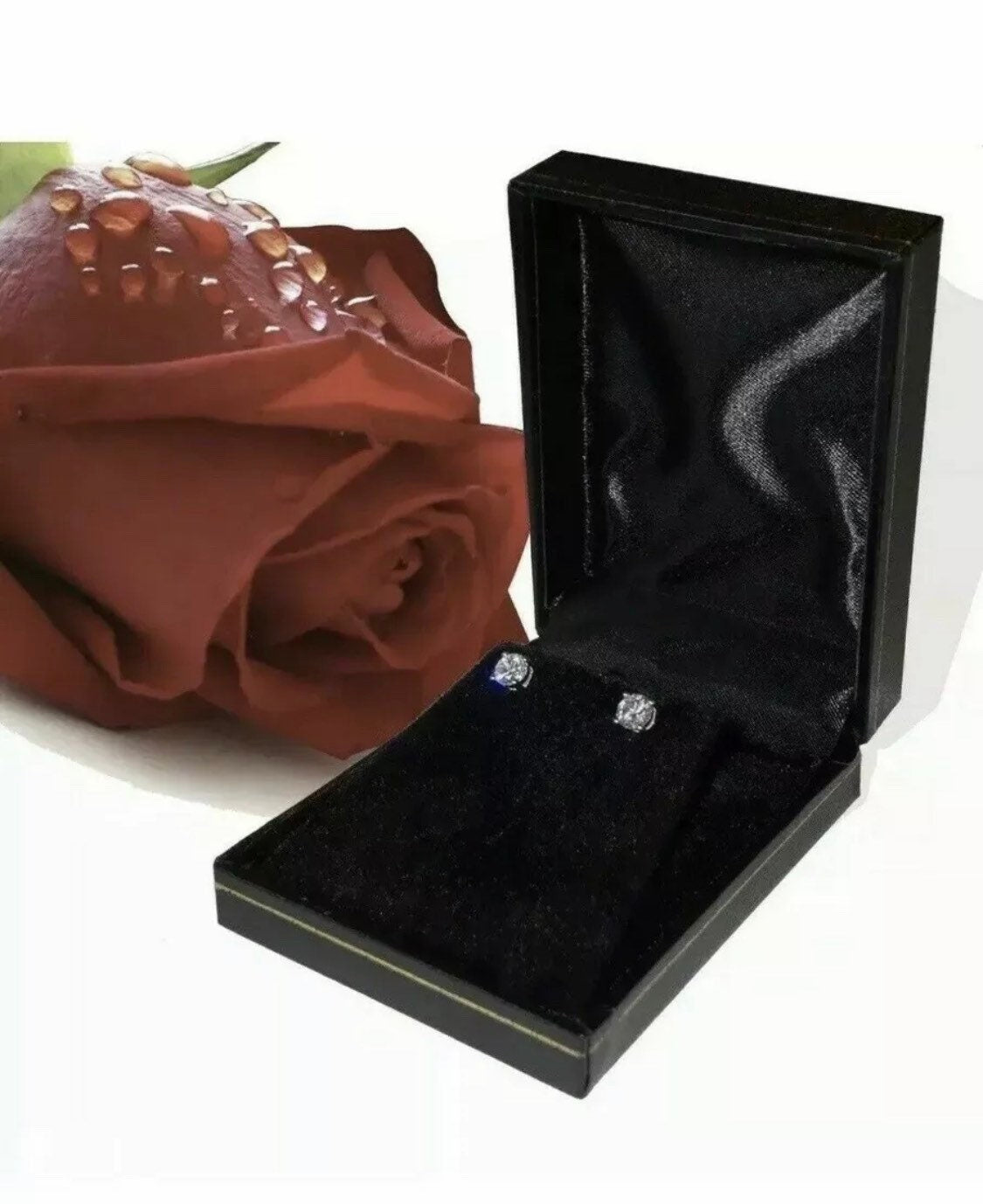 2.00 Carat VVS1/D Oval Shape Stud Earrings 14K White Gold 7mm Gift Stud Value 395