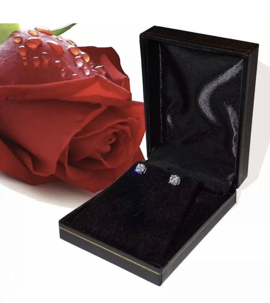 1/2 Ct Round Cut VVS1/D White Sapphire Solitaire Stud Earrings 14K White Gold Push Back 5mm Gift Stud Earrings