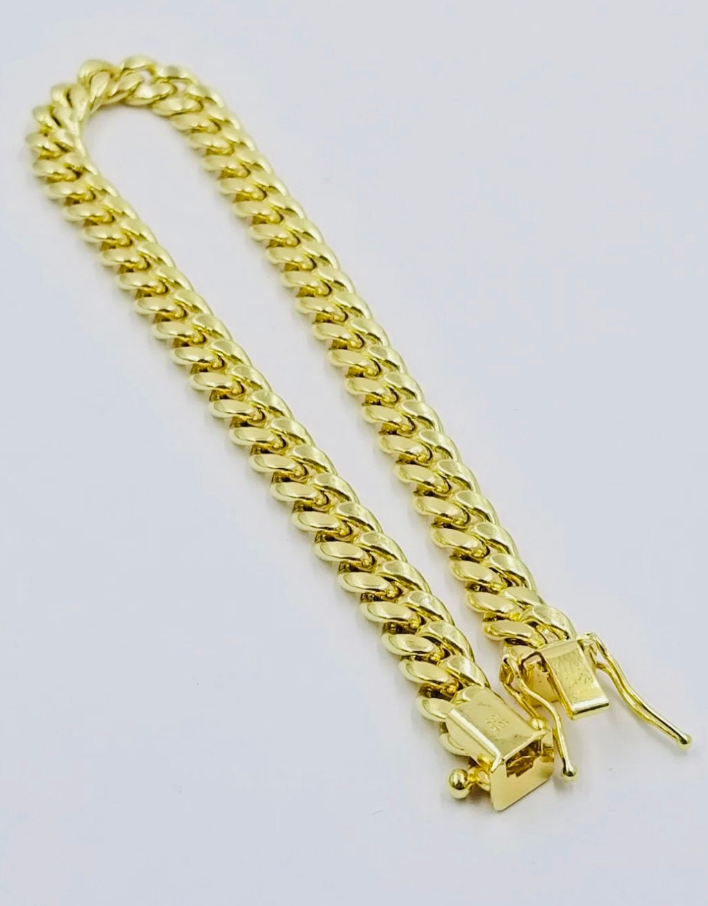 10k Real Yellow Gold Miami Cuban Bracelet 7 mm Link 8" Inch Box Lock Top Quality